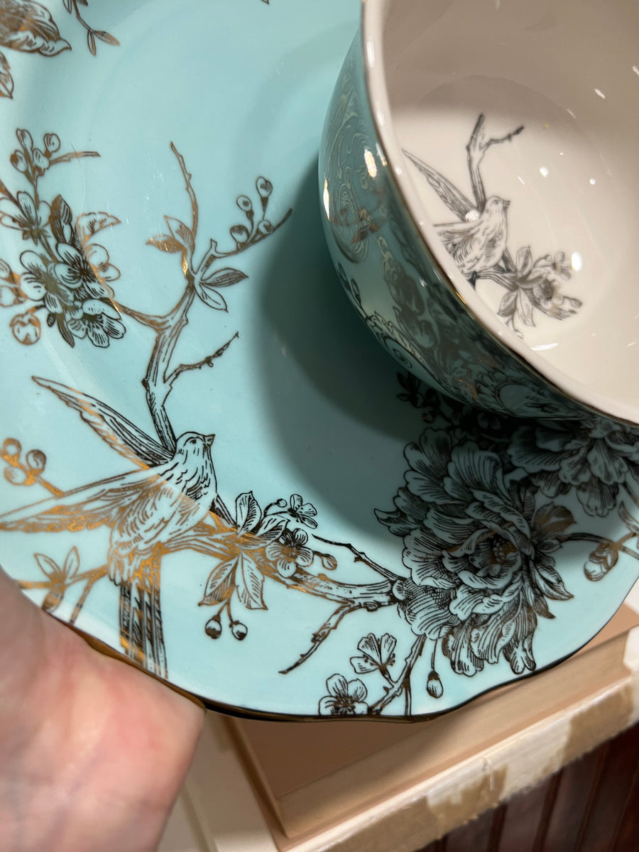 222 Fifth Adelaide Turquoise Box 16pc Porcelain Adelaide