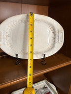 Antique Stained & Crazed Edwin M. Knowles China Co. Oval Ironstone Serving Platter