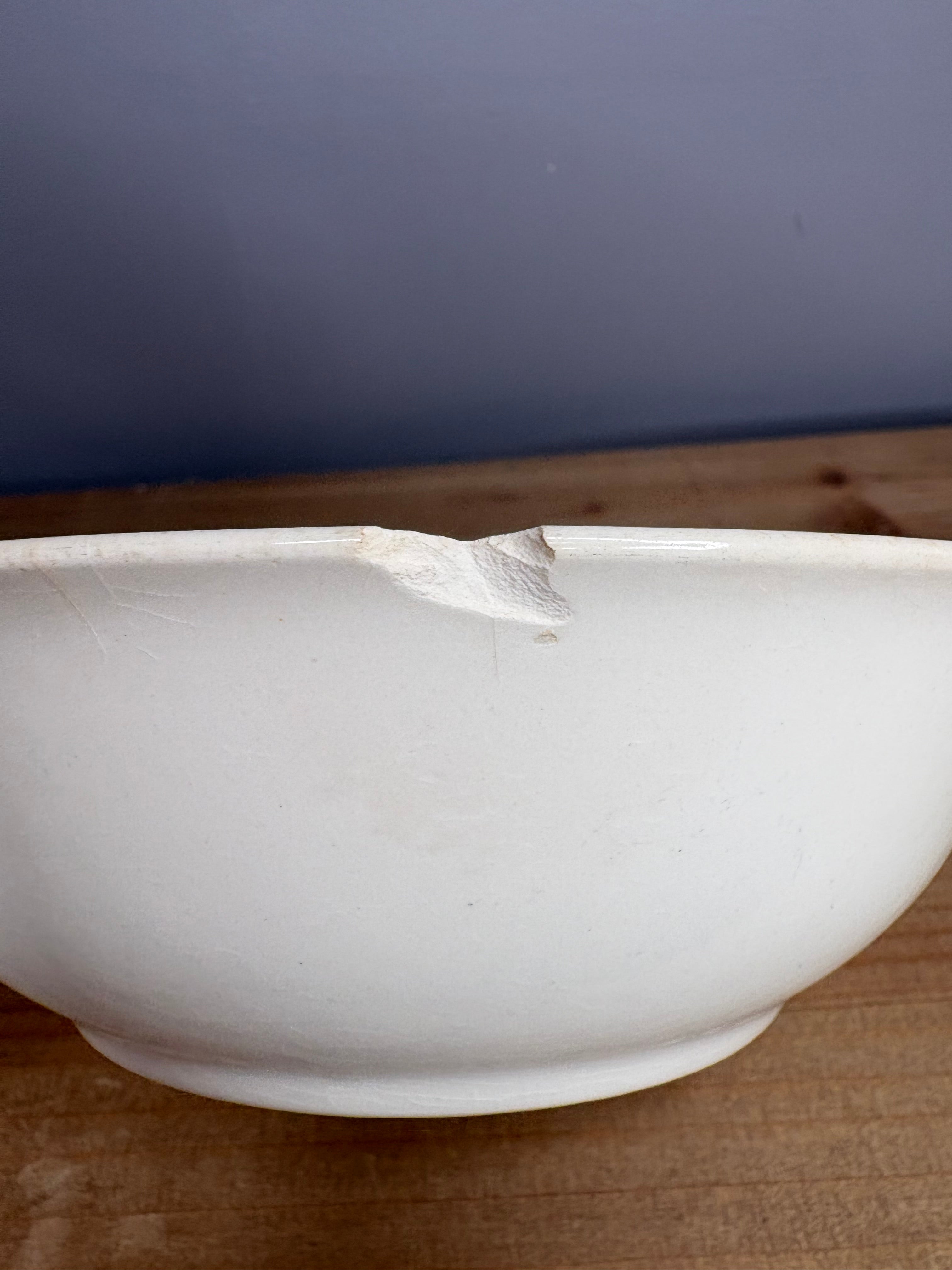 Vintage Stained & Crazed Universal Cambridge Floral Serving Bowl Oven Proof USA - See Pics
