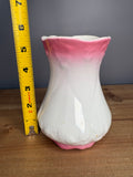 Antique Crazed Jefferson Pottery Pink & White Wash Tumbler Vase East Palestine Ohio | Circa 1890-1904