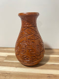 Wood carved vase
