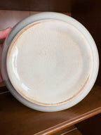 Vintage Crazed Harker Pottery “Sun Glow” White Mixing Bowl with Floral Interior Rim