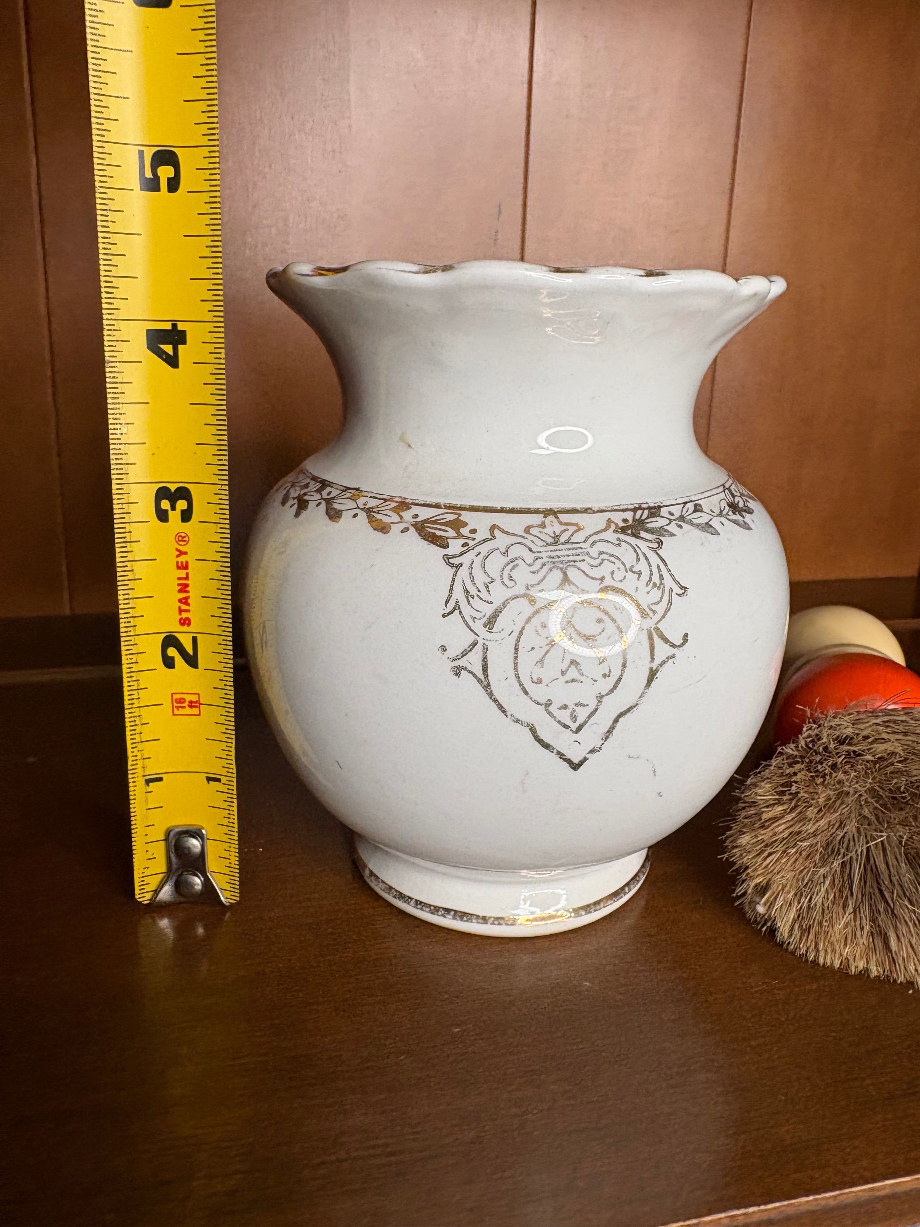 Antique KT&K Ironstone Shaving Mug with brush