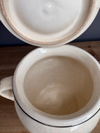 Vintage Stained & Crazed Universal Cambridge Covered Bean Pot Casserole Floral USA