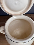 Vintage Stained & Crazed Universal Cambridge Covered Bean Pot Casserole Floral USA