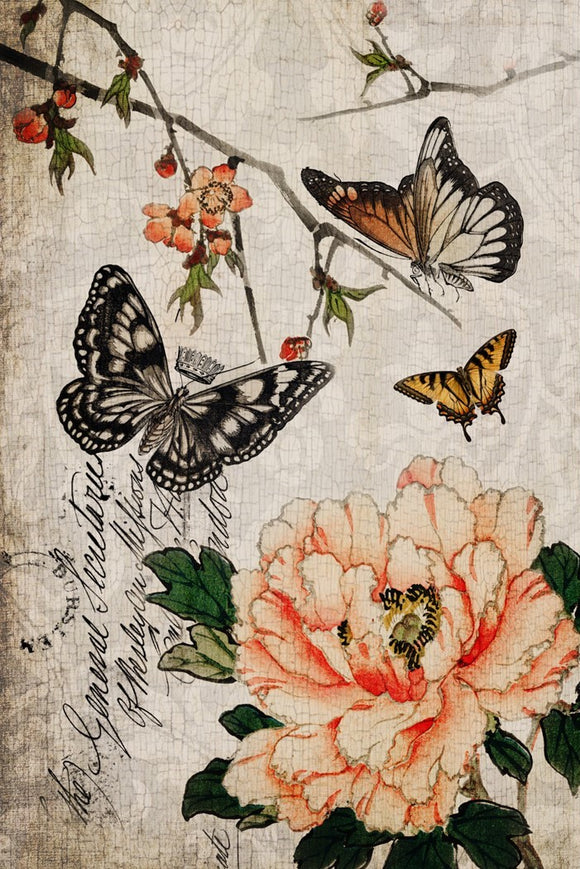 Butterfly Floral - Rocycled Decoupage Paper
