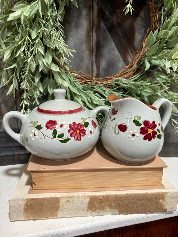 Stangl Pottery - Garland pattern - cream and sugar set