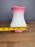 Antique Crazed Jefferson Pottery Pink & White Wash Tumbler Vase East Palestine Ohio | Circa 1890-1904