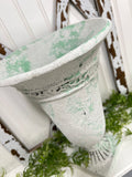 Seafoam weathered faux cement Urn