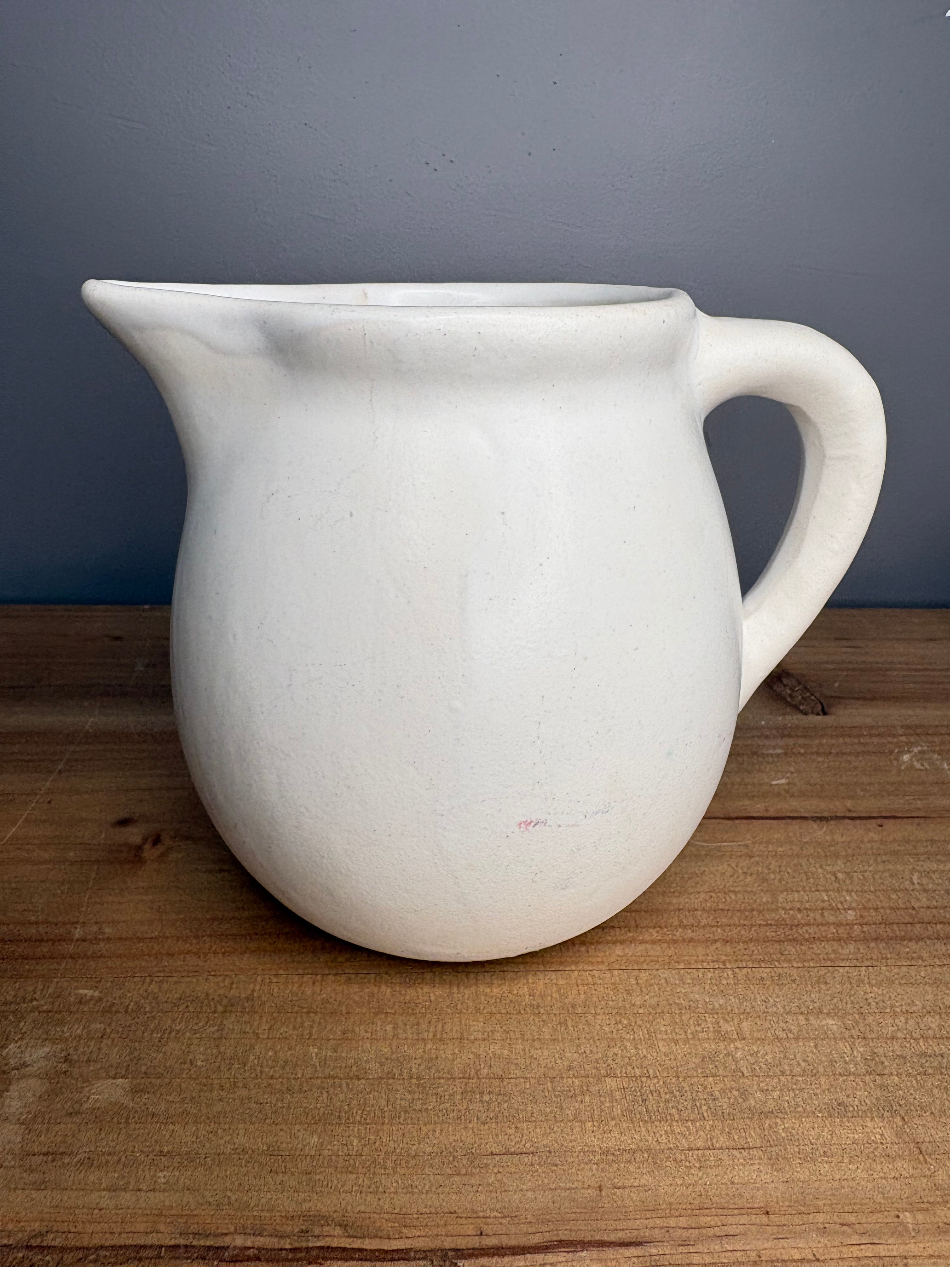 Unmarked Primitive White Pitcher