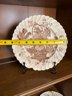 Vintage Clarice Cliff Charlotte Royal Staffordshire Brown Transferware Floral Plate England - Hairline