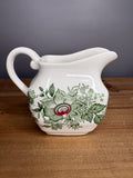 Vintage Wedgwood Kent England Floral Ironstone Pitcher – Green Transferware