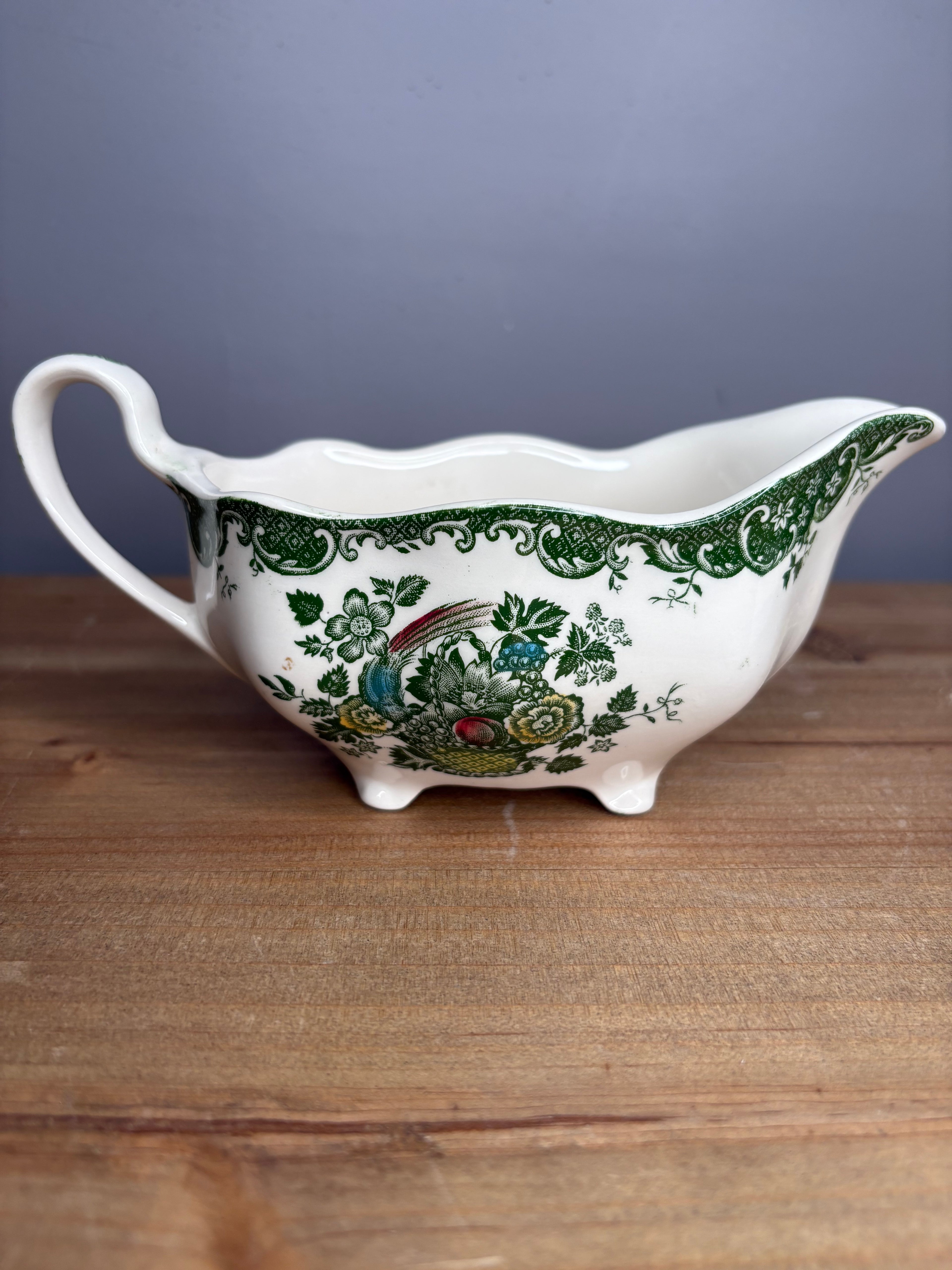 Vintage Johnson Bros Bird of Paradise gravy boat | Circa 1945-65