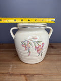 Vintage Stained & Crazed Universal Cambridge Covered Bean Pot Casserole Floral USA
