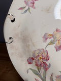 Vintage Stained & Crazed Universal Cambridge Camwood Ivory Iris Floral Serving Platter – USA