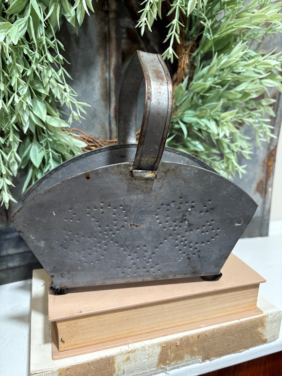 Primitive pressed tin napkin holder