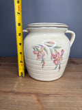 Vintage Stained & Crazed Universal Cambridge Covered Bean Pot Casserole Floral USA
