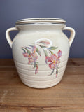 Vintage Stained & Crazed Universal Cambridge Covered Bean Pot Casserole Floral USA