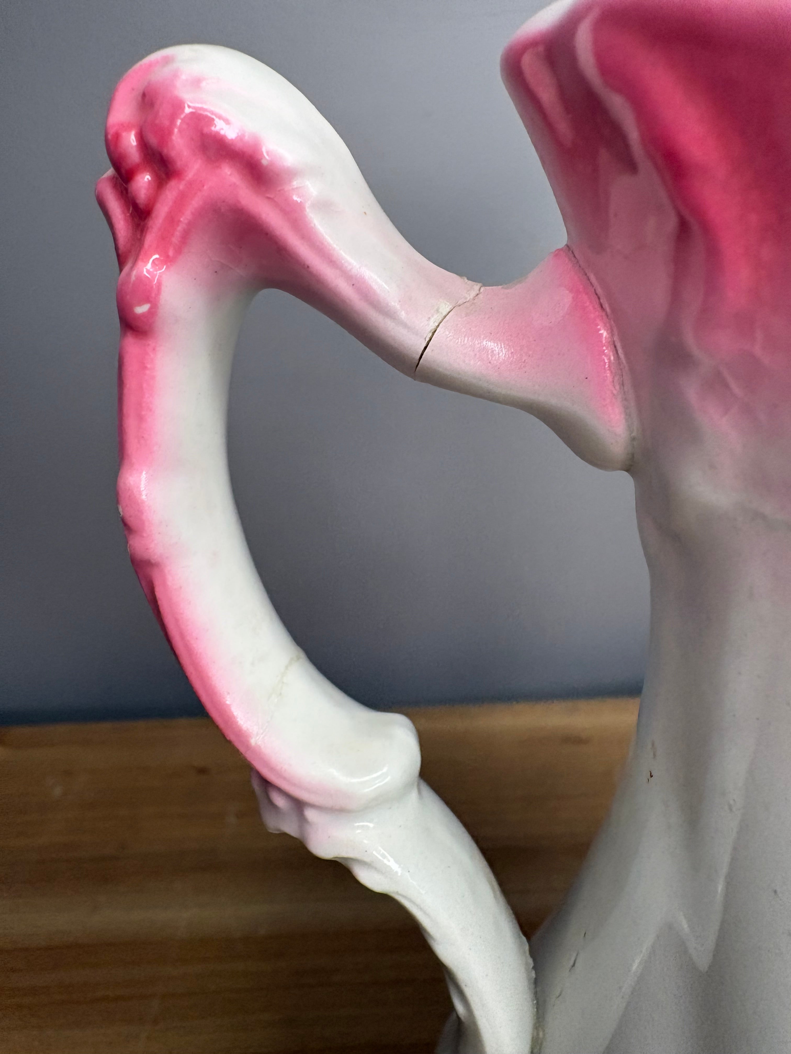 Antique E.P.P. Co. Jefferson Porcelain Pitcher – Pink & White East Palestine Ohio - Please see pics