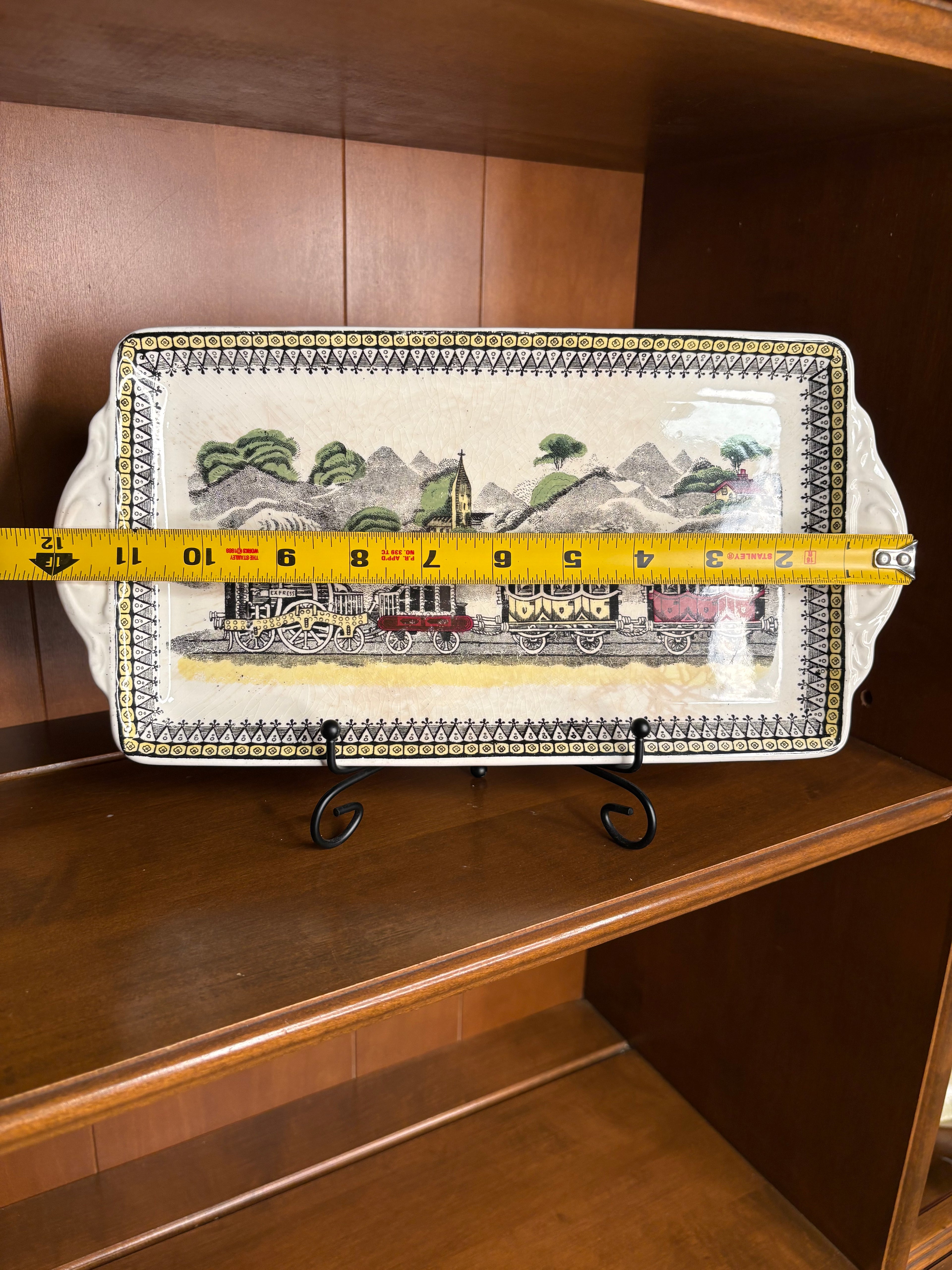 Vintage English Railway Train Serving Platter – Made for S.P. Co. Portland Oregon - c. 1946-53