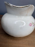 Stained & Crazed Antique Cleveland China USA Floral Creamer – Pink Roses & Gold Trim | Circa 1910-30