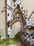 Large Peacock Egg Basket | Copper color Bird Egg Basket | Farmhouse decor