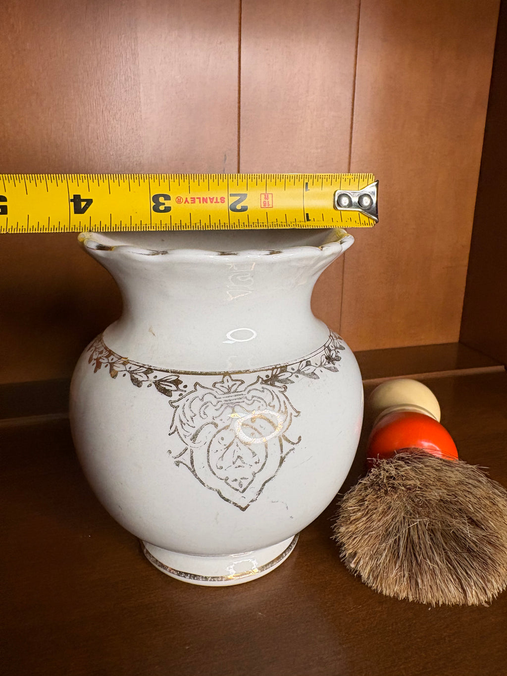 Antique KT&K Ironstone Shaving Mug with brush