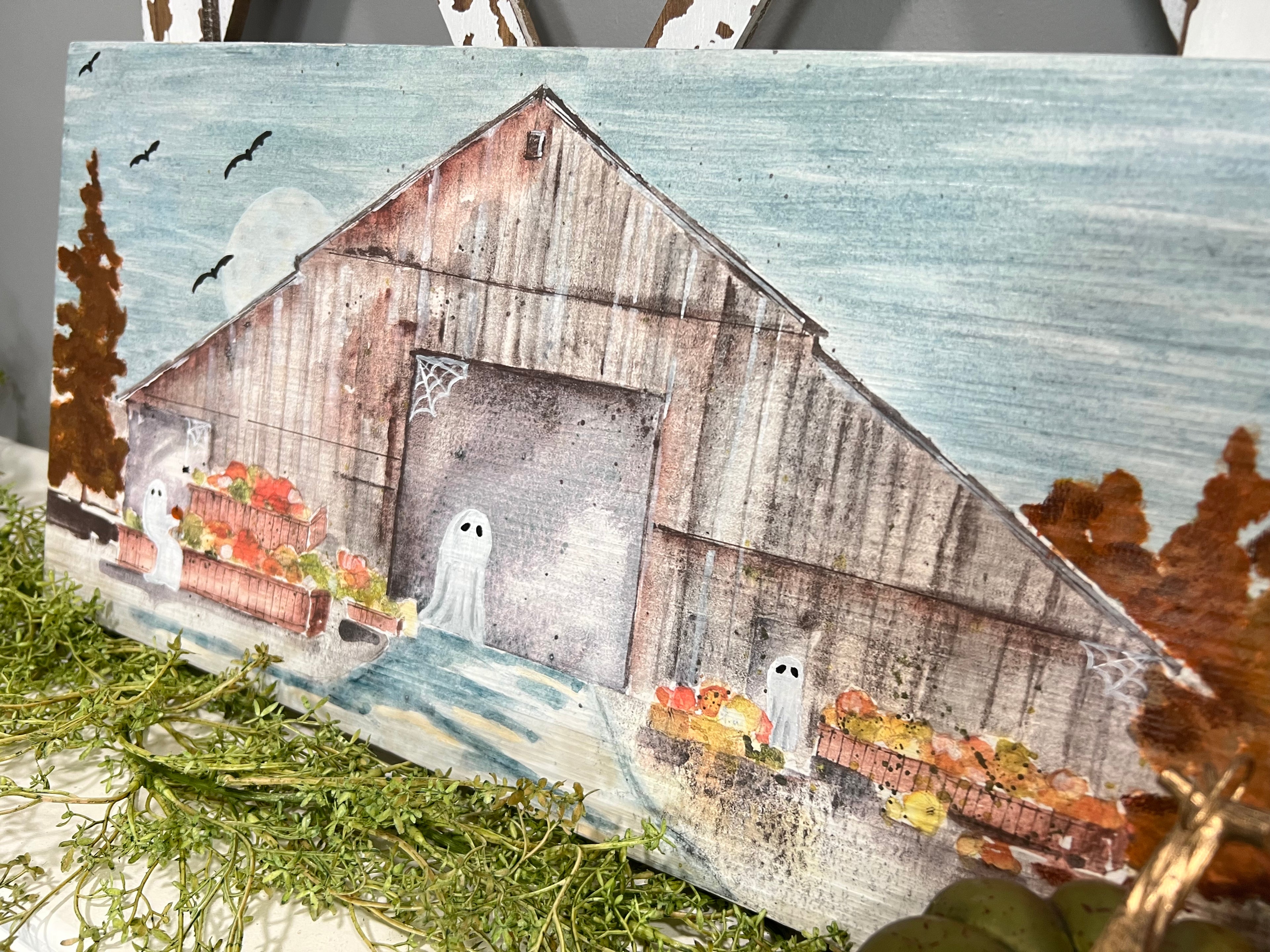 Boo Barn Ghost Painting