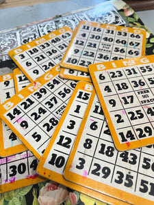 Cardboard yellow BINGO cards - AS IS