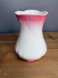 Antique Crazed Jefferson Pottery Pink & White Wash Tumbler Vase East Palestine Ohio | Circa 1890-1904