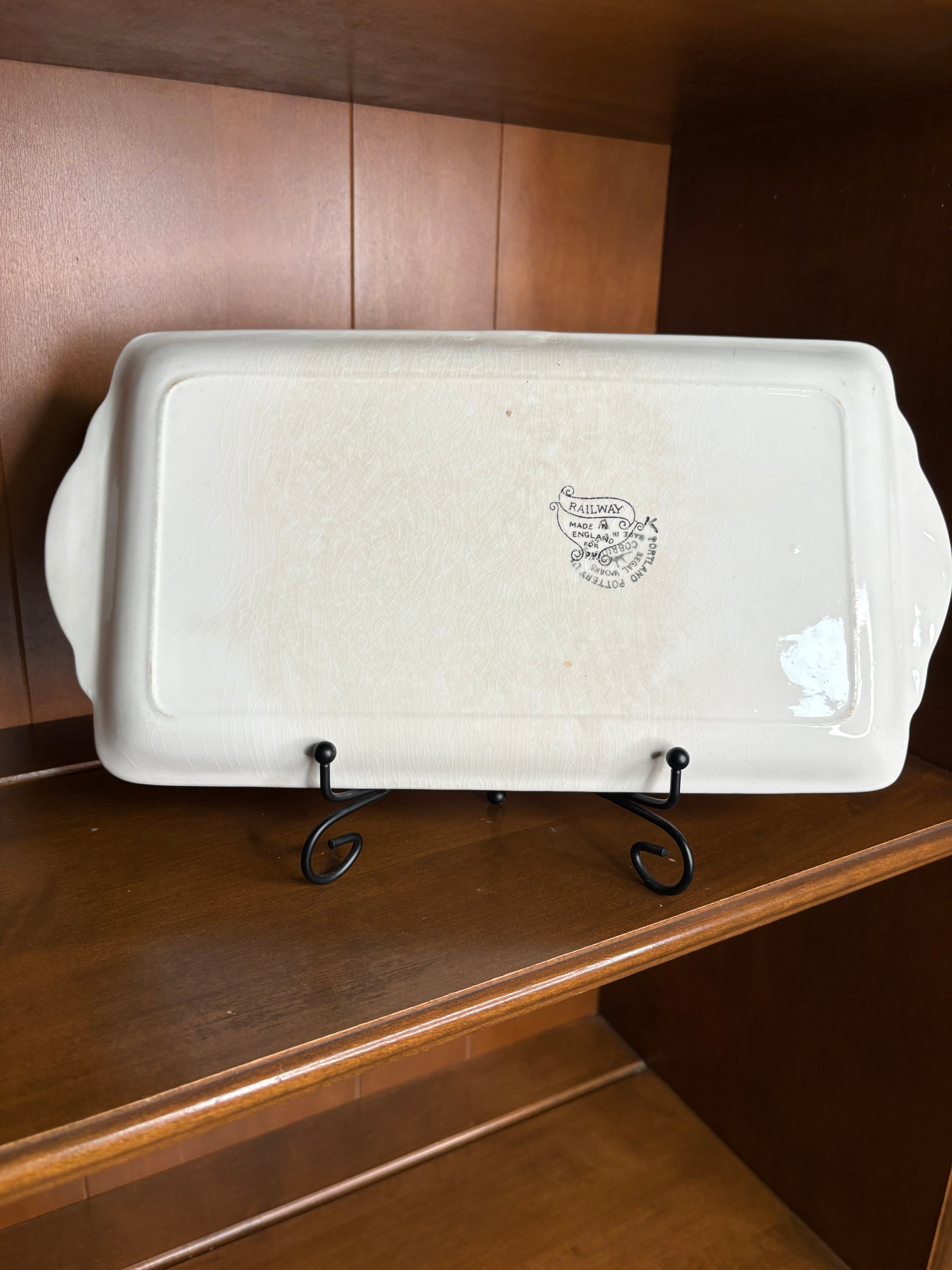 Vintage English Railway Train Serving Platter – Made for S.P. Co. Portland Oregon - c. 1946-53
