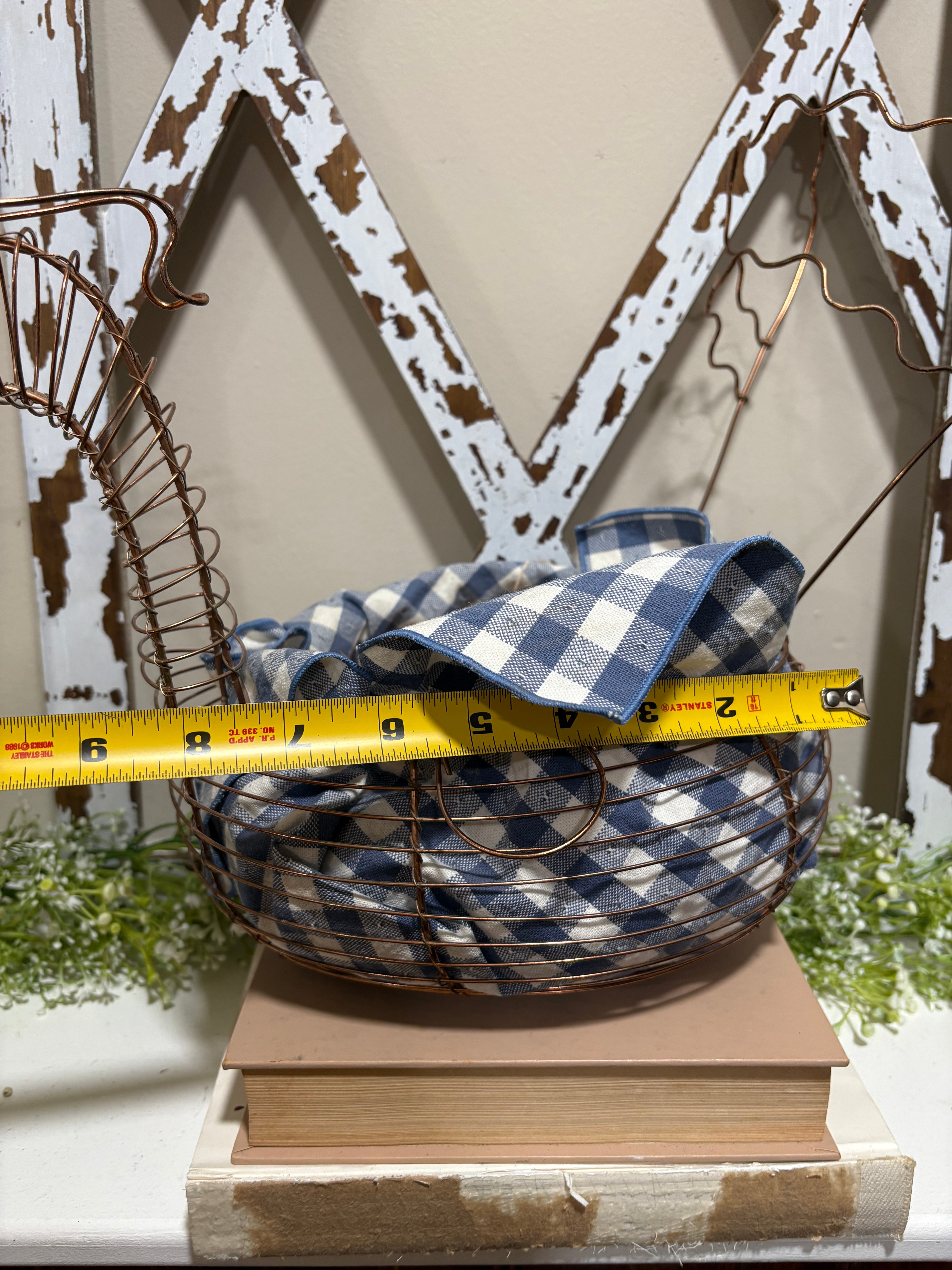 Large Peacock Egg Basket | Copper color Bird Egg Basket | Farmhouse decor