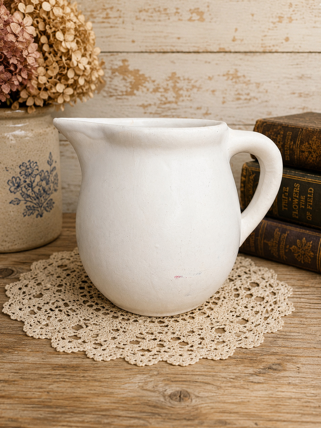 Unmarked Primitive White Pitcher