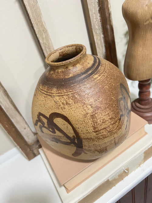 Ann Hanlin Pottery Vase - Japanese inspired - signed