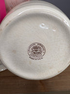 Vintage Stained & Crazed Universal Cambridge Covered Bean Pot Casserole Floral USA