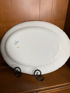 Antique Homer Laughlin Niagara Hudson Ironstone Floral Platter – Teal – c. 1910-12