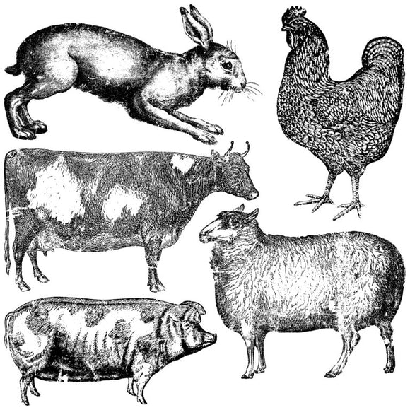 Farm Animals - IOD Stamp