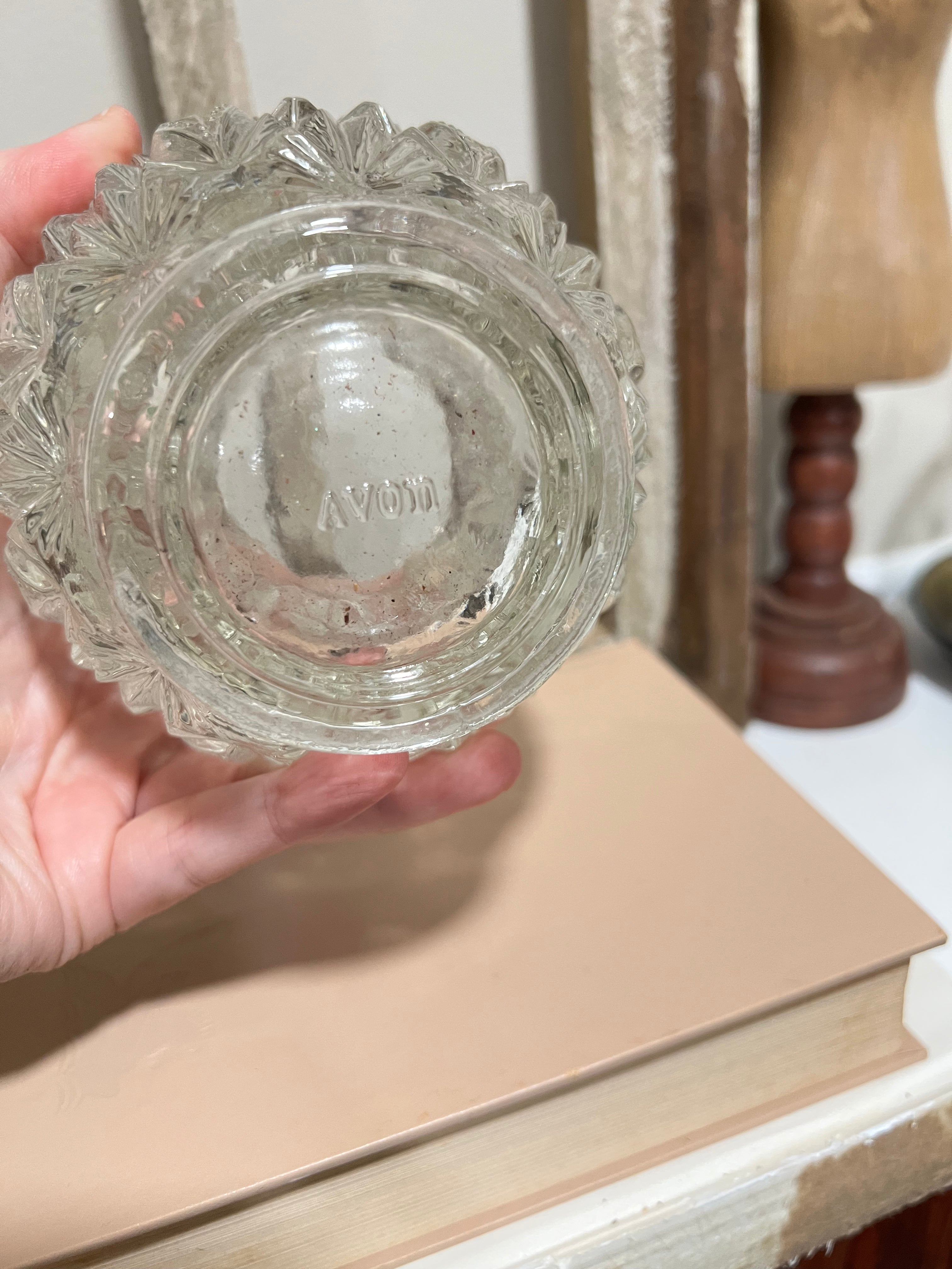 VTG Avon crystal candle holder