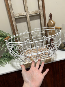 Big white wired basket
