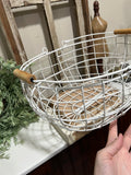 Big white wired basket