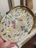 Penco brass enamel holiday tray and chamberstick