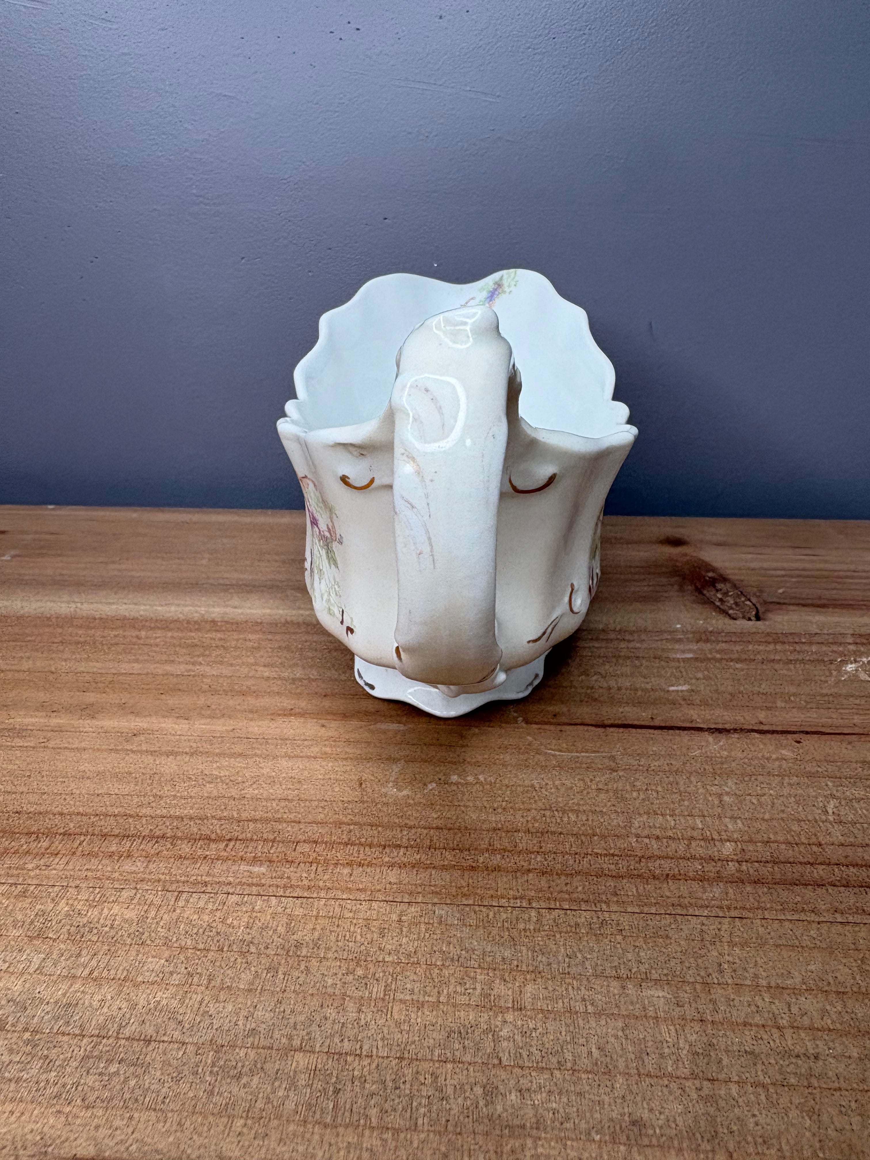 Antique J&G Meakin Hanley England Floral Gravy Boat | c. 1891–1910s