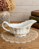 Antique J&G Meakin Hanley England Floral Gravy Boat | c. 1891–1910s