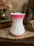 Antique Crazed Jefferson Pottery Pink & White Wash Tumbler Vase East Palestine Ohio | Circa 1890-1904