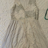 Francesca's Collections Cream Lace Detail Short Dress