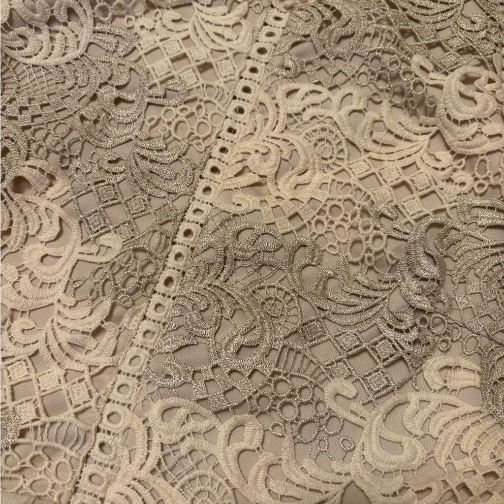 Francesca's Collections Cream Lace Detail Short Dress