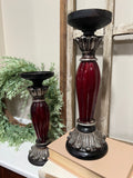 Moody red candle holders