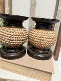 Rope candle holders