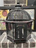 Vintage RARE wood and wicker bird cage