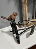 Metal bird votive holder